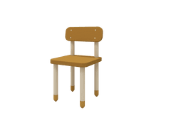 Flexa Flexa Drevená stolička s operadlom pre deti horčicová Dots