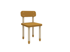 Flexa Flexa Drevená stolička s operadlom pre deti horčicová Dots