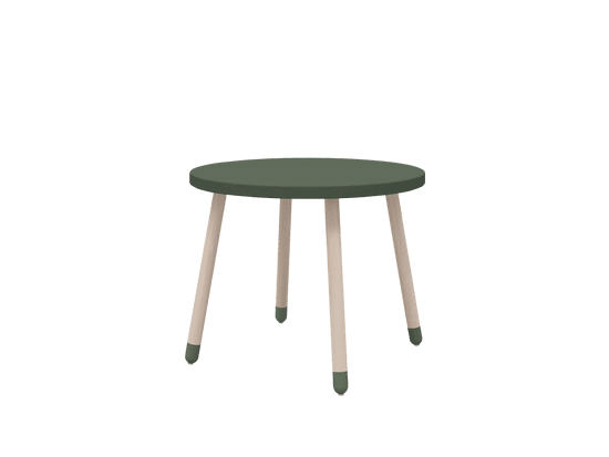 Flexa Flexa Drevený okrúhly stôl pre deti tmavozelený Dots