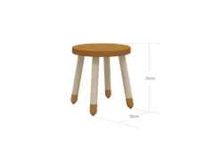 Flexa Drevená stolička bez operadla pre deti horčicová Dots