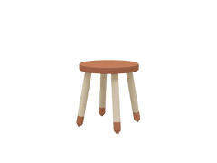 Flexa Drevená stolička bez operadla pre deti červená Dots