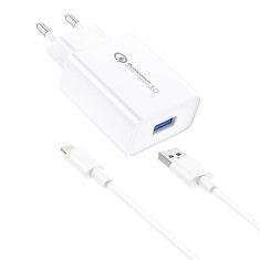 Foneng Sieťová nabíjačka Foneng EU13 + kábel USB na Lightning, 3A (biela)