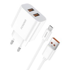 Foneng Sieťová nabíjačka Foneng EU45, 2x USB + Micro USB kábel
