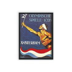 Vintage Posteria Plagát Plagát Olympijské hry v Amsterdame A4 - 21x29,7 cm