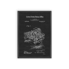 Vintage Posteria Plagát Plagát Motocykel Sidecar Gustafson Americký patent A1 - 59,4x84,1 cm