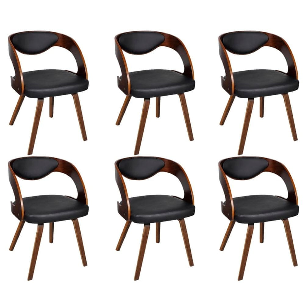 Vidaxl Jedálenské stoličky 6 ks hnedé umelá koža