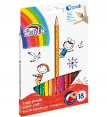 FIORELLO Trojhranné ceruzky 18 farieb Super Soft