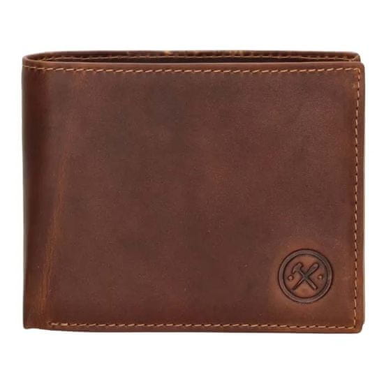 Hide & Stitches Hnedá pánska kožená peňaženka "Omaha"