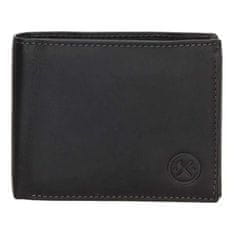 Hide & Stitches Čierna pánska kožená peňaženka "Omaha"