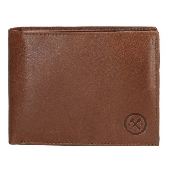 Hide & Stitches Hnedá pánska kožená peňaženka "Static"