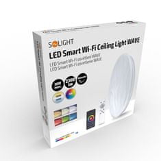 Solight Solight LED smart stropné svetlo Wave, 30W, 2300lm, wifi, RGB plus CCT, diaľkové ovládanie WO792