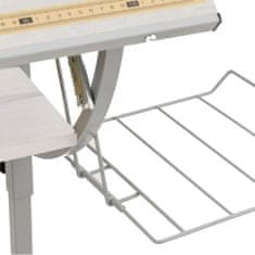 Vidaxl vidaX Písací stôl biely a sivý 110x53x(58-87) cm spracované drevo oceľ