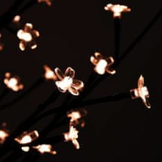 Vidaxl Kvitnúca čerešňa LED strom teplé biele 84 LED svetlá 120 cm