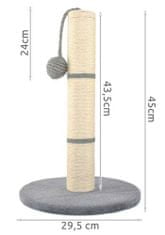  XT1016 Škrabadlo stĺpik s hračkou 45 cm šedej