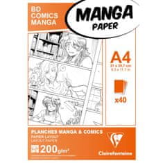 Clairefontaine Blok Manga BD Comic pack A4, 40 listov, 200 g