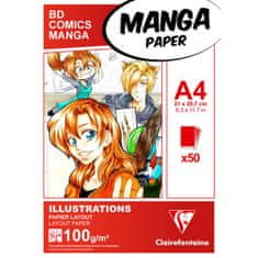 Clairefontaine Blok Manga Illustrations A4, 50 listov, 100 g