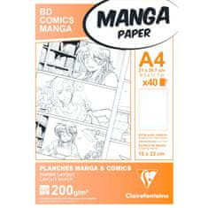 Clairefontaine Blok Manga BD Comic squares A4, 40 listov, 200 g