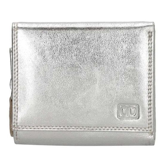 Double-D Strieborná malá kožená peňaženka "Clarrisa"