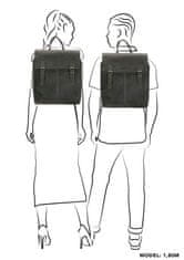 Hide & Stitches Čierny veľký prémiový kožený ruksak „Identity“