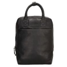 Hide & Stitches Čierny prémiový ruksak z pravej kože „Wanderer“