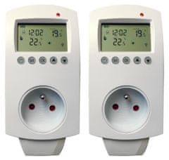 XtendLan TZA02 Tuya set 2x múdra termostatická zásuvka 16A, časovač