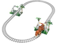 Cada Dinousauří lokomotiva s kolejemi - ovládání gesty a zvukem - kompatibilná stavebnica 1039 dielov