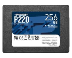 Patriot P220 256GB SSD / Interné / 2,5" / SATA 6Gb/s /