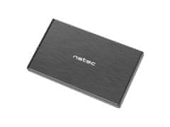 Natec Externý box pre HDD 2,5" USB 3.0 Rhino Go, čierny, hliníkové telo