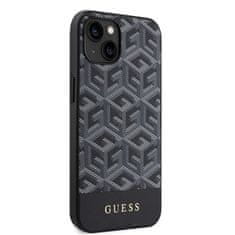 Guess Kryt na mobil PU G Cube MagSafe na Apple iPhone 14 - černý