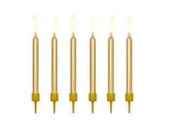 HADEX Narodeninové sviečky, zlaté, 6cm, 6ks