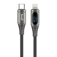 Budi Kábel LED USB-C na Lightning Budi, 20 W, 1,5 m (čierny)