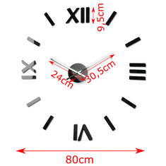 Flexistyle 3D Nalepovacie hodiny DIY ADMIRABLE Sweep z5400C black, 80cm
