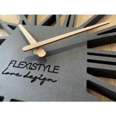 Flexistyle Nástenné dubové hodiny Square Loft z226-1d-dx, 50 cm