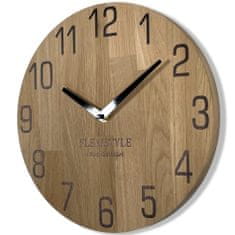 Flexistyle Dubové nástenné hodiny Natur z228-d-1, 30 cm