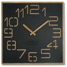 Flexistyle Drevené nástenné hodiny Digits z120-1matd-dx 40 cm, čierne