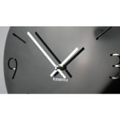 Flexistyle Dizajnové nástenné hodiny Slim z111a-1-0-x, 30 cm, čierne lesklé