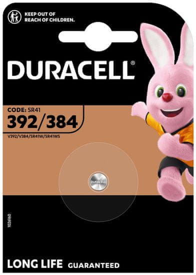 Duracell silver-oxide gombíková batéria 392/384/SR41 1ks