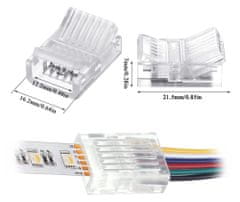 Immax konektor CLICK 12mm s káblom 10cm, RGB + CCT, 6pin