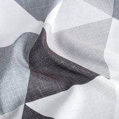 DESIGN 91 Dekoračný záves s krúžkami - Adina šedý s geometrickým motívom 140 x 250 cm, ZA-391710