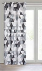 DESIGN 91 Dekoračný záves s krúžkami - Adina šedý s geometrickým motívom 140 x 250 cm, ZA-391710