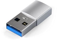 Satechi adaptér USB-A - USB-C, M/F, strieborná