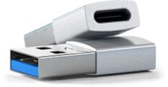 Satechi adaptér USB-A - USB-C, M/F, strieborná