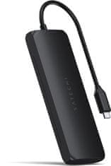 Satechi Aluminium USB-C Hybrid Multiport adapter, SSD Enclosure, HDMI 4K, 2 x USB-A 3.1 Gen 2, čierna