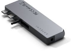 Satechi Aluminium Pro Hub Mini, USB4 96W, 6K@60Hz, 2x USB-A 3.0, Ethernet, USB-C, Audio, šedá