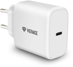 Yenkee GaN síťová nabíječka YAC 3065, USB-C, 65W, biela
