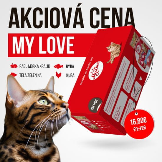 My Love Kapsičky pre mačky 4 príchute SET2 (48x100g) 4,8kg