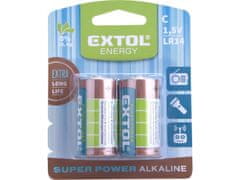 Extol Energy Batéria alkalické, 2ks, 1,5V C (LR14)