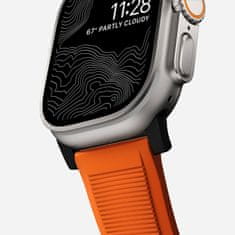Nomad Rugged Band - Odolný remienok pre Apple Watch 45/49 mm, oranžový, čierny