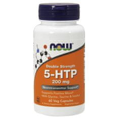 NOW Foods 5-HTP + Glycín, Taurín a Inositol, 200 mg, 60 rastlinných kapsúl
