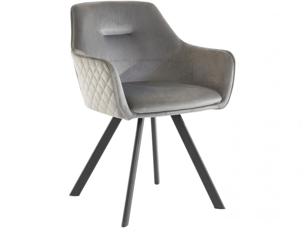 Danish Style Jedálenská stolička Nimba, zamat, čierna / šedá